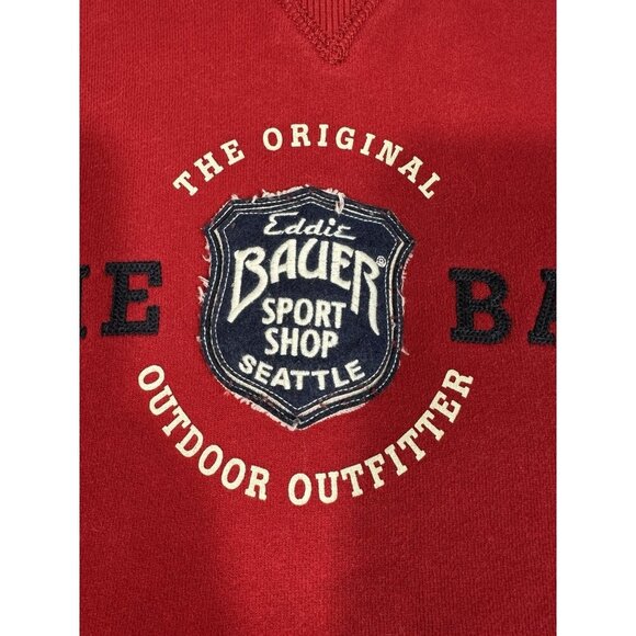 Eddie Bauer Sweatshirt Mens Medium Red Sport Shop Seattle Spell Out Y2K - Picture 3 of 9